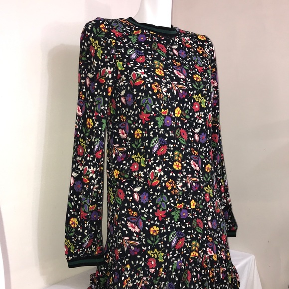 Zara Retro Floral Multicoloured Ruffle Flowy Dress - Picture 5 of 12